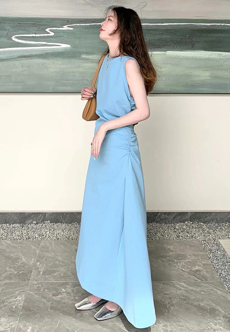New elegant sleeveless retro casual maxi dress  CA24030744BK