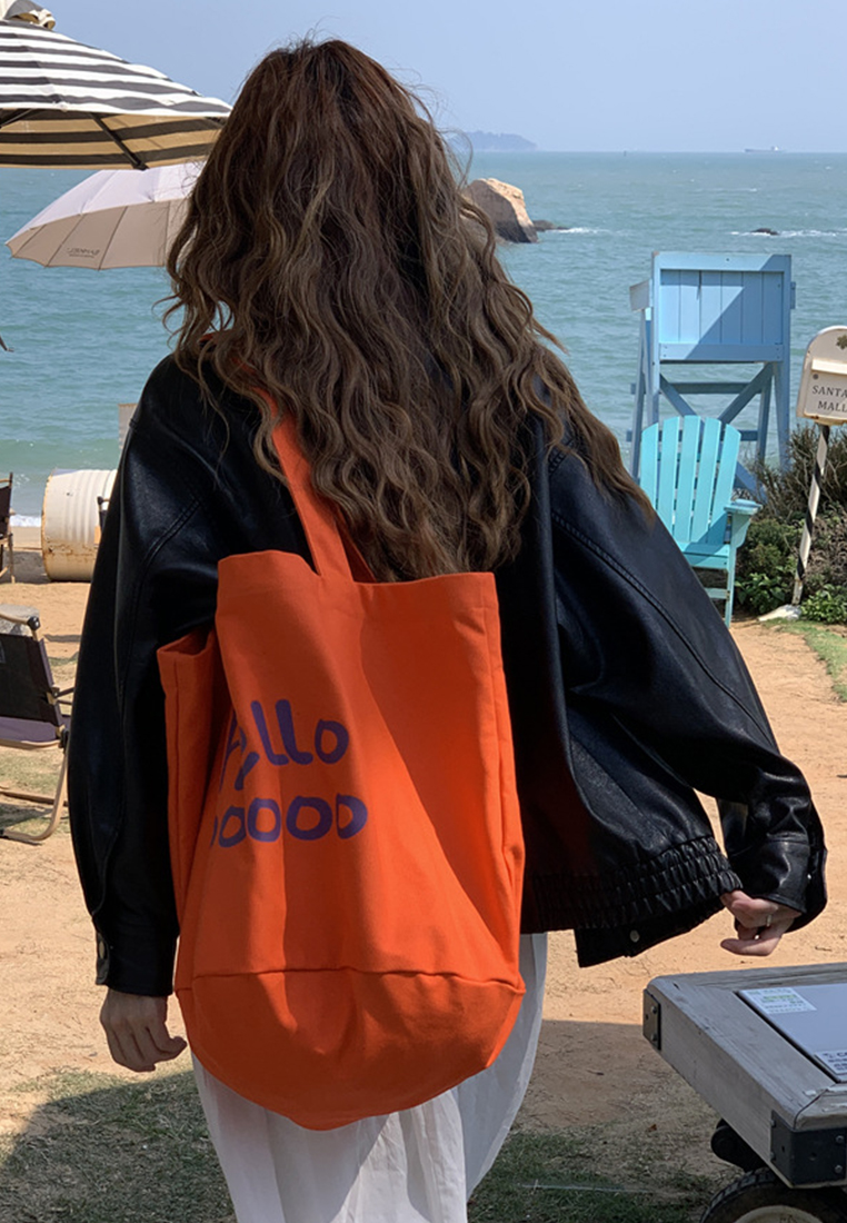 Large-capacity letter-shaped simple casual trendy shoulder bag CA25061744PU