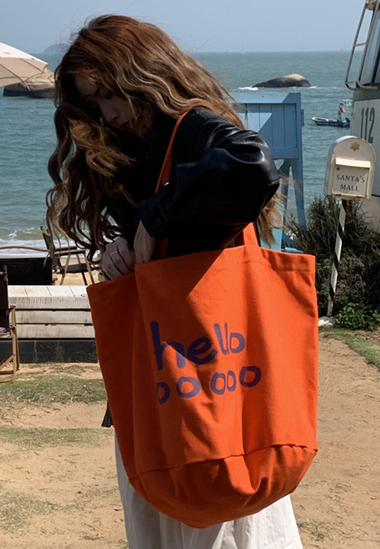 Large-capacity letter-shaped simple casual trendy shoulder bag CA25061744PU