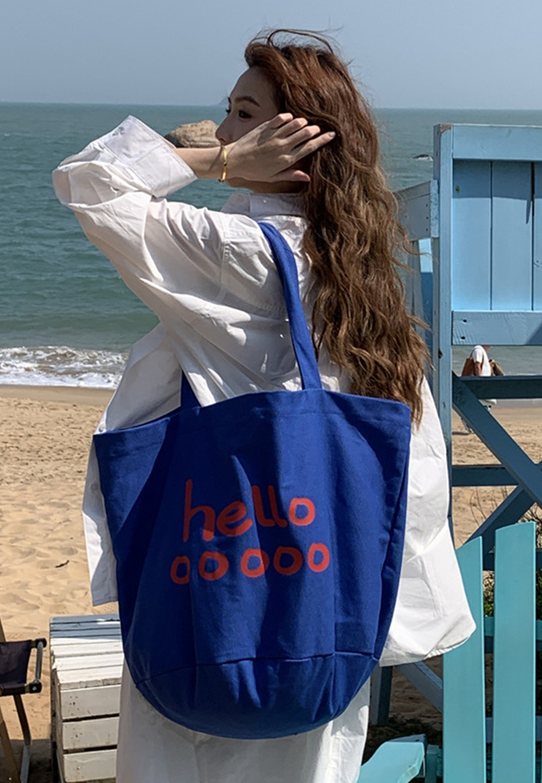 Large-capacity letter-shaped simple casual trendy shoulder bag CA25061744PU