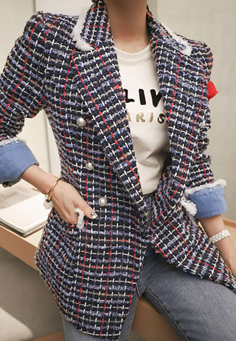 Autumn New Slim-fit Long Sleeve Tweed Coat CA25091544MT