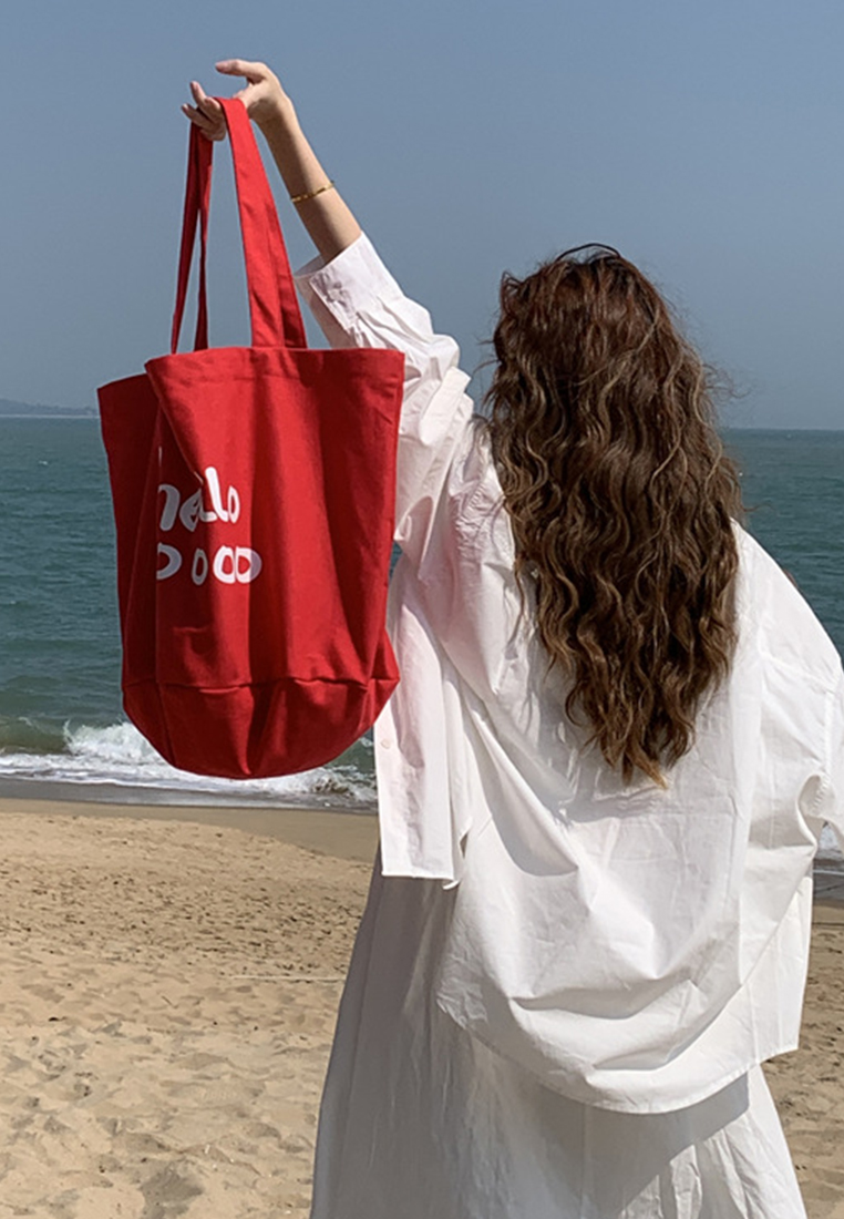 Large-capacity letter-shaped simple casual trendy shoulder bag CA25061744PU