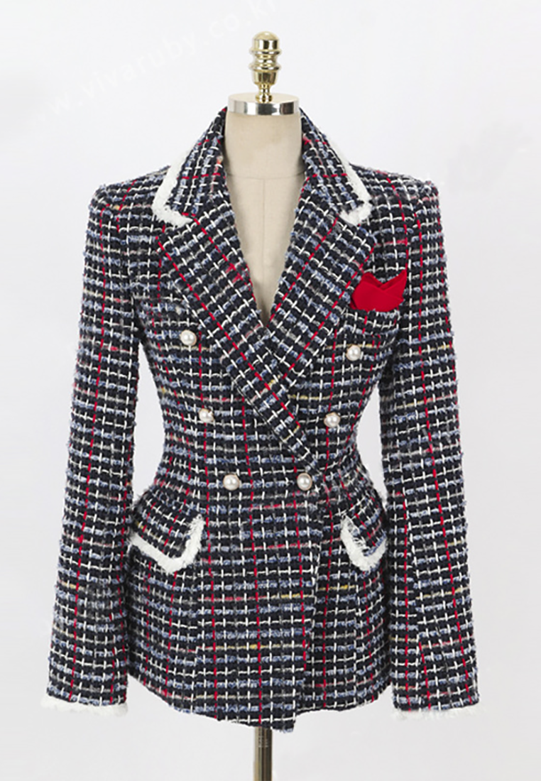 Autumn New Slim-fit Long Sleeve Tweed Coat CA25091544MT