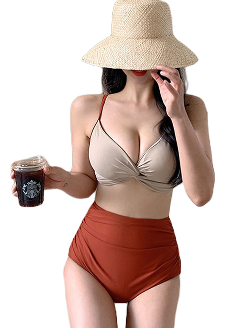 High-waisted spa resort swimsuit set CA24032144BL