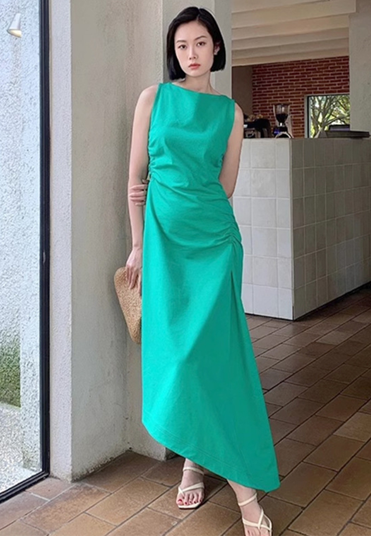 New elegant sleeveless retro casual maxi dress  CA24030744BK