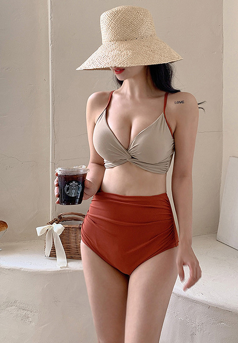 High-waisted spa resort swimsuit set CA24032144BL