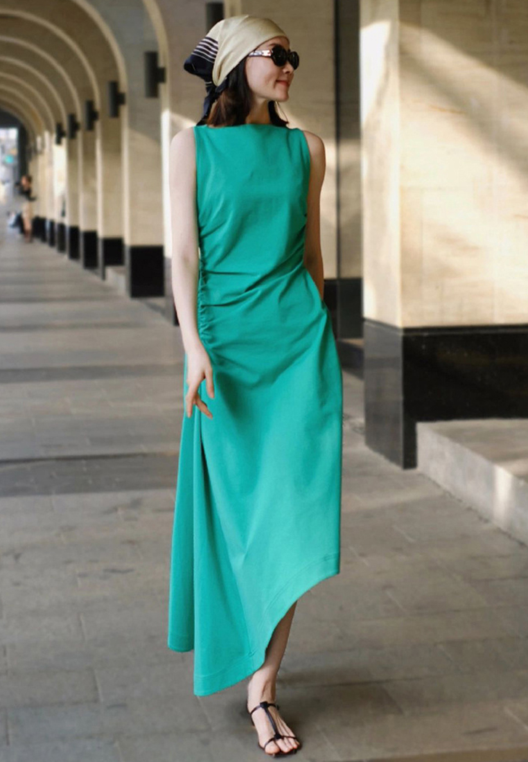New elegant sleeveless retro casual maxi dress  CA24030744BK