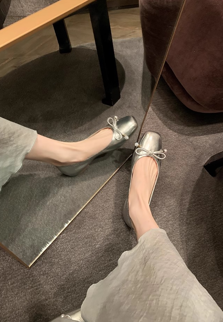 Rhinestone bow ballet flat shoes CA25021325W