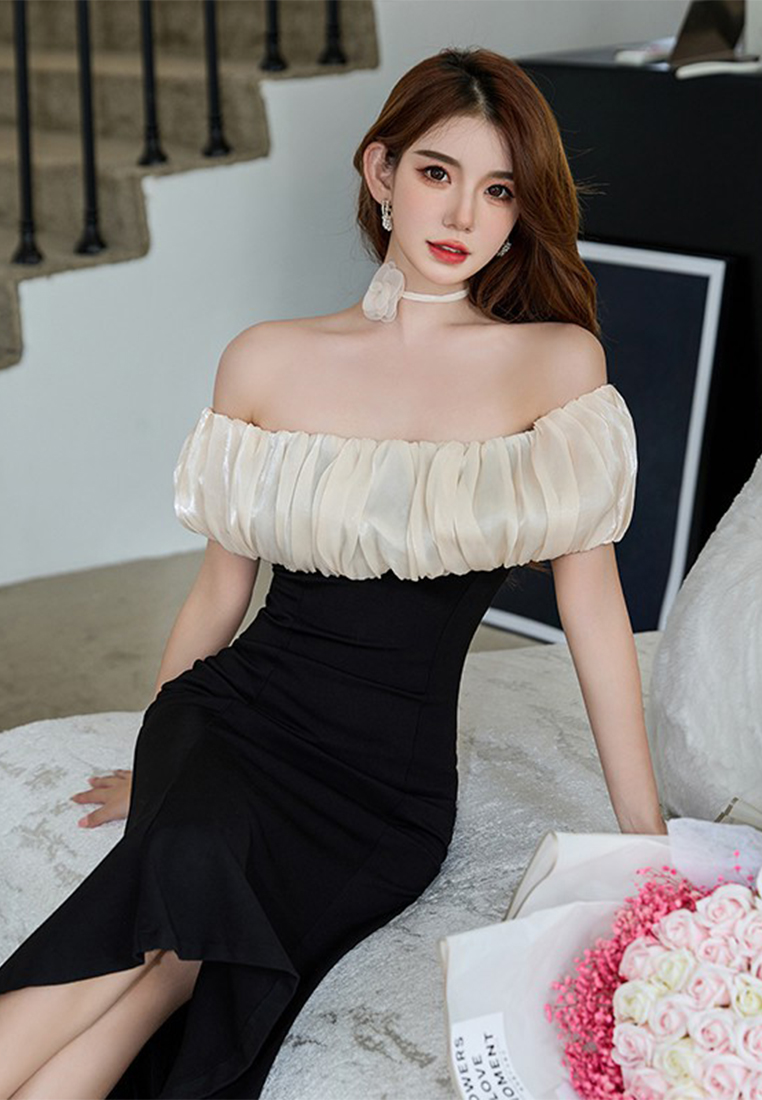 French Design One-Shoulder Mermaid Formal Dress with Ruffled Hem CA061345