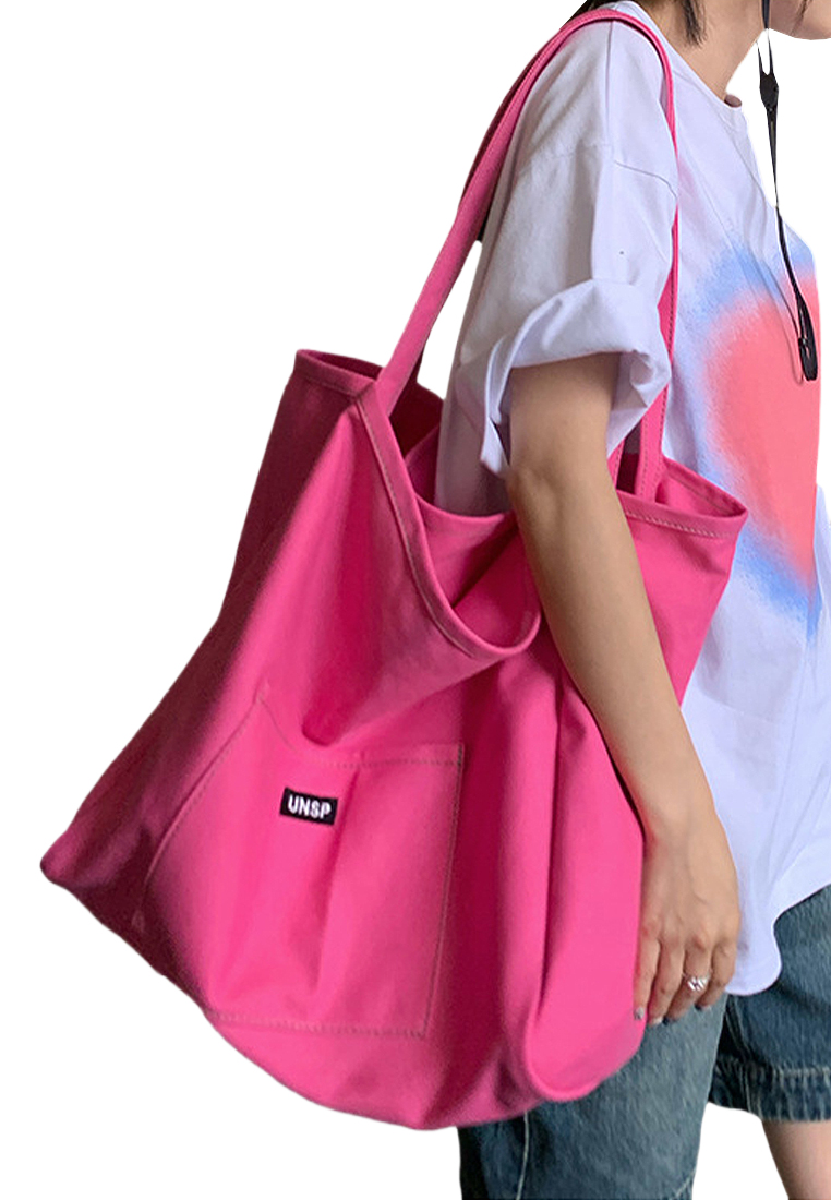 Solid color Korean style large capacity simple handbag CA25061745GR