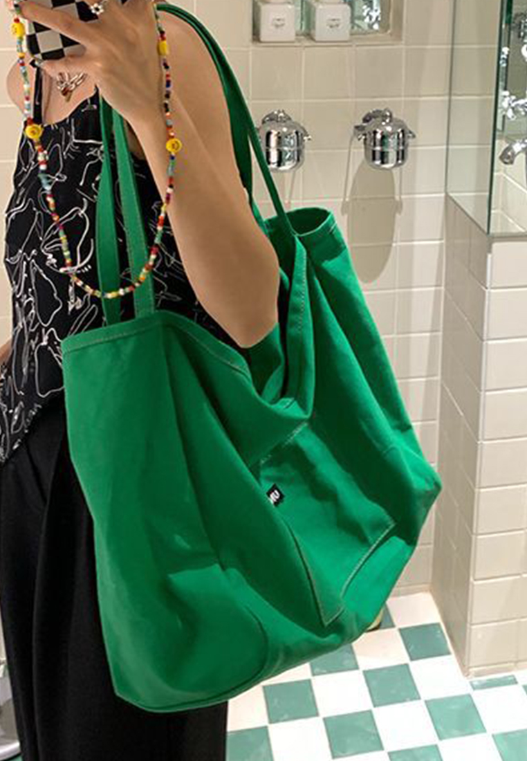 Solid color Korean style large capacity simple handbag CA25061745GR