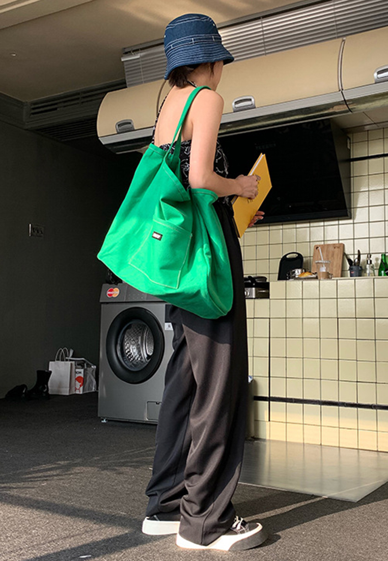 Solid color Korean style large capacity simple handbag CA25061745GR