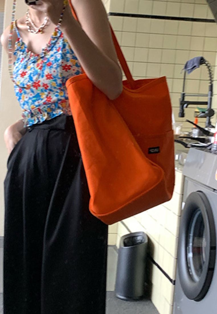 Solid color Korean style large capacity simple handbag CA25061745GR