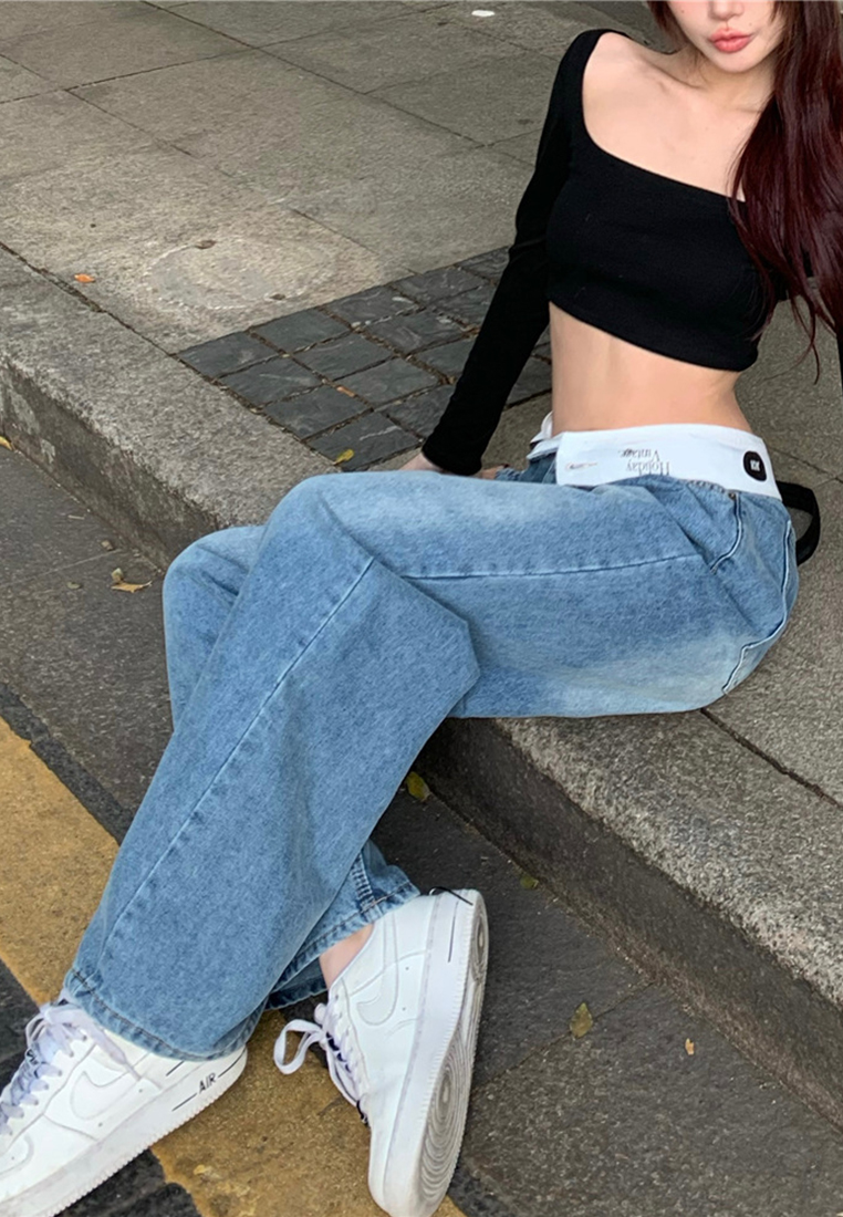 New loose straight wide-leg jeans CA25042945BL