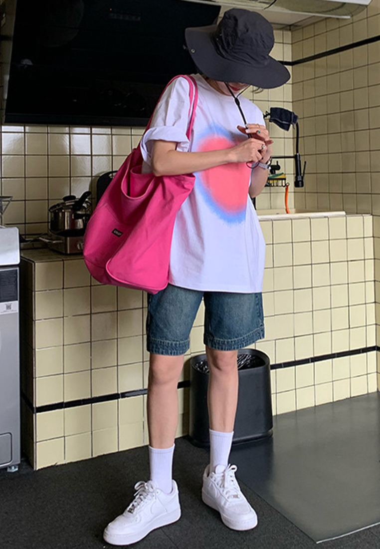 Solid color Korean style large capacity simple handbag CA25061745GR