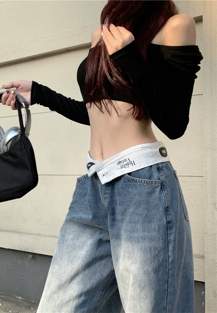 New loose straight wide-leg jeans CA25042945BL