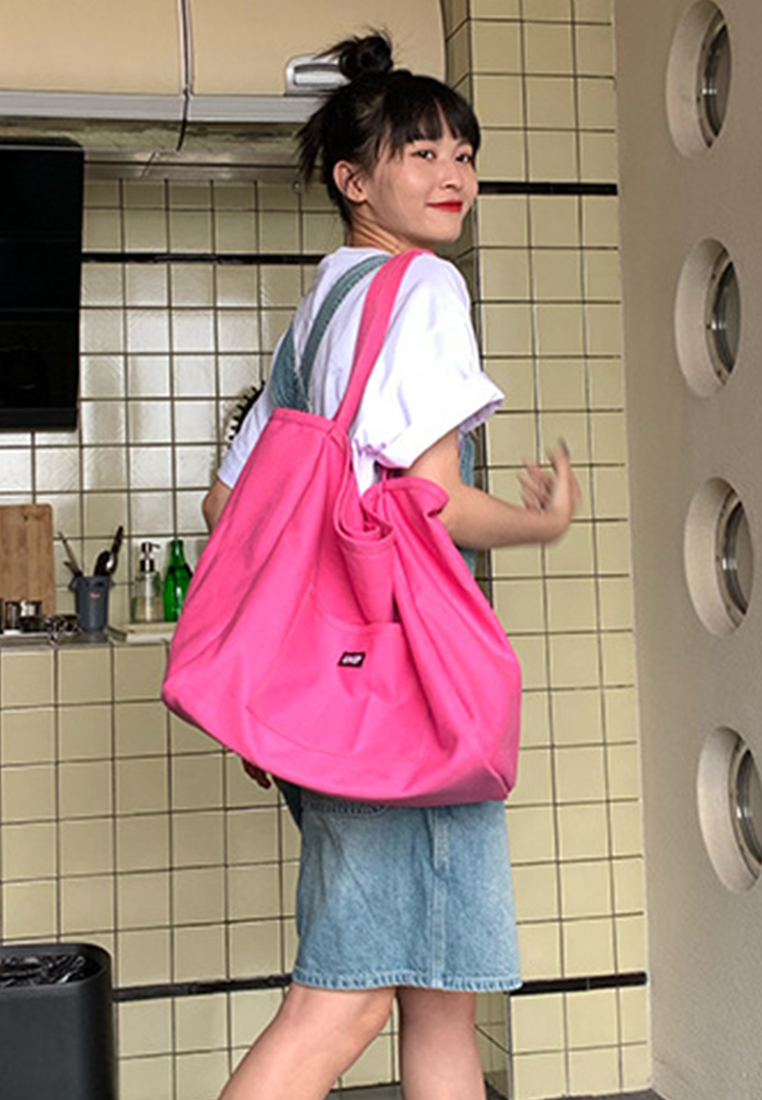 Solid color Korean style large capacity simple handbag CA25061745GR