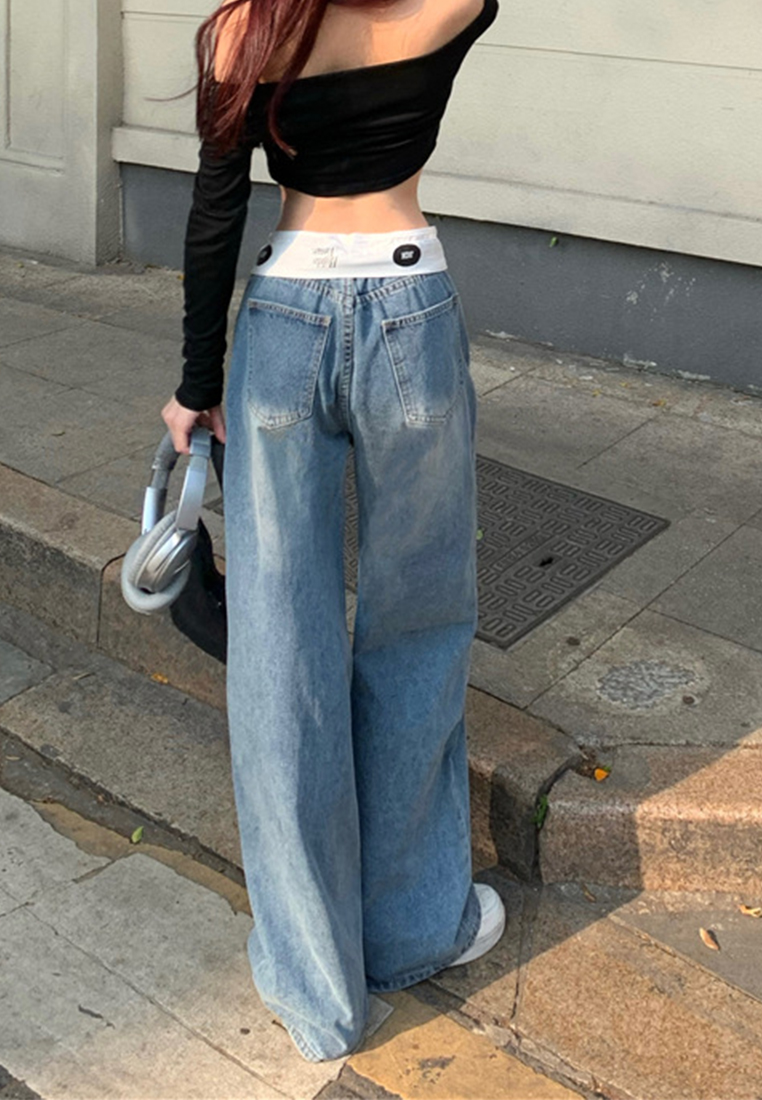 New loose straight wide-leg jeans CA25042945BL