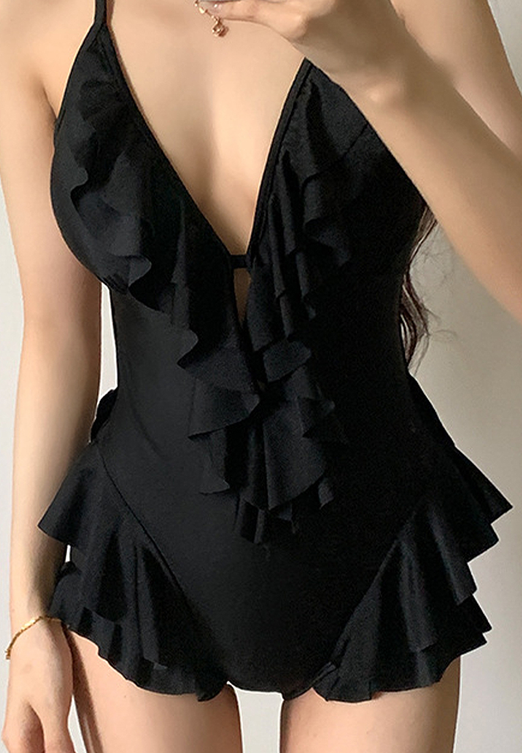 Backless beach resort one-piece swimsuit CA24032145