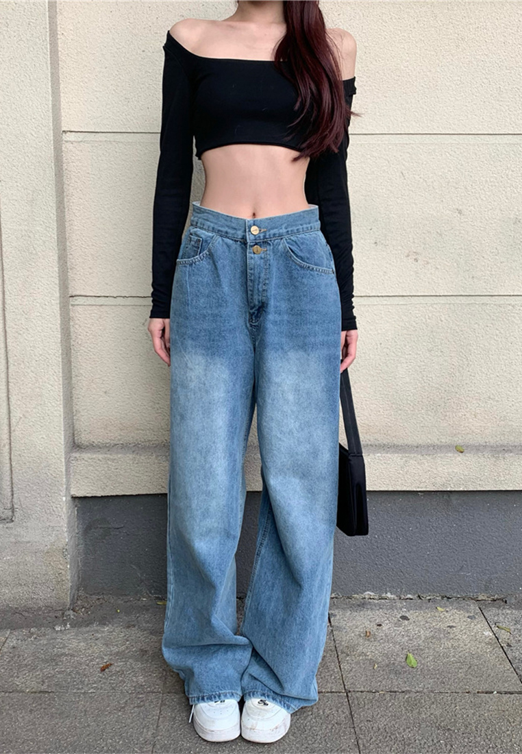 New loose straight wide-leg jeans CA25042945BL