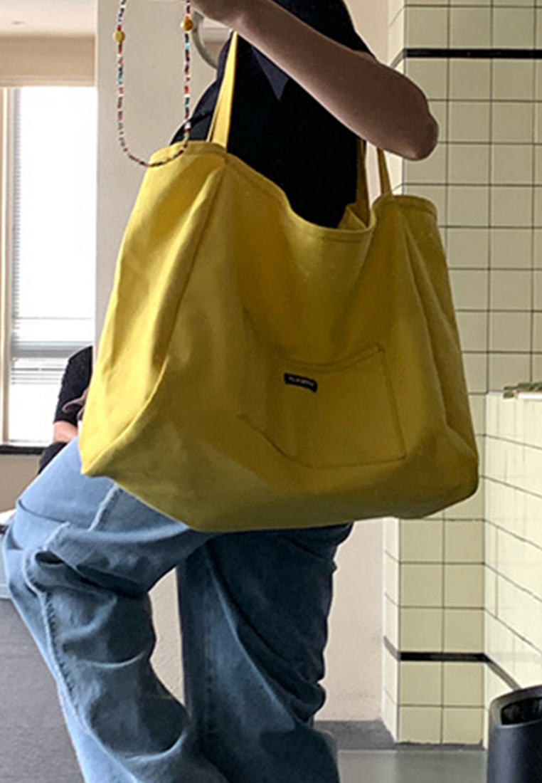 Solid color Korean style large capacity simple handbag CA25061745GR