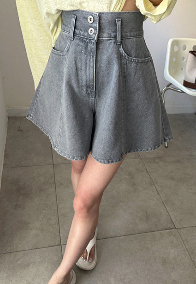  New Pink minimalist denim shorts CA24041045PI-sunnydaysweety