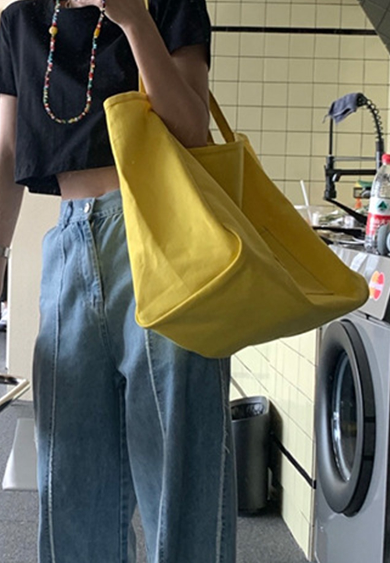 Solid color Korean style large capacity simple handbag CA25061745GR