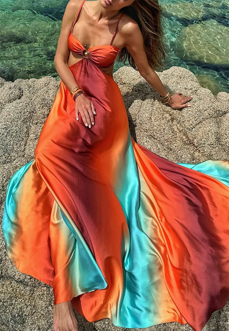 New sexy camisole gradient dress CA25042283MT