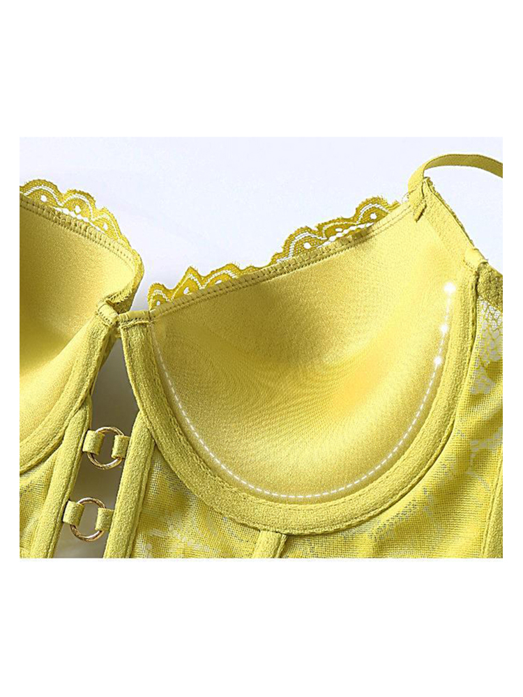 Sexy European and American chest hollowed out breasts anti-sagging plastic bra set CA23050446GR