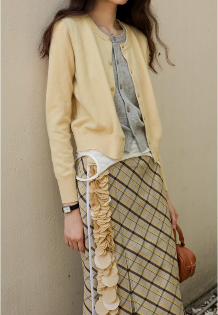 Temperament new color matching fake two piece knitted Cardigans sweater K120902PI