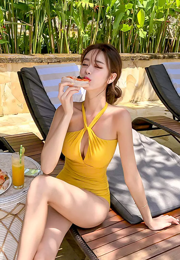 Halter One Piece Swimsuit CA071713YE