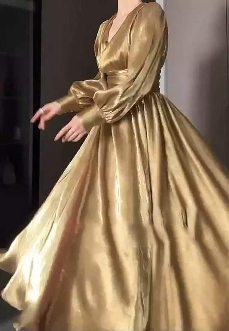 French style light luxury slit dress CA24102539YE