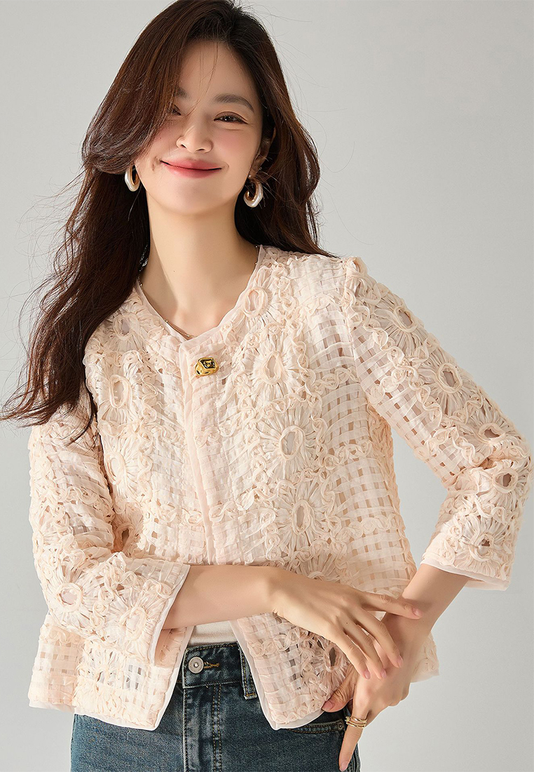 Knitted embroidered temperament top CA24091147BE