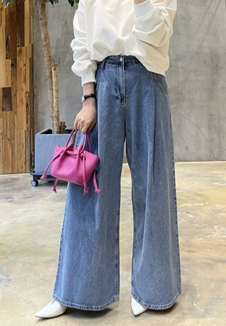 Korean style versatile denim pants CA241128147BL