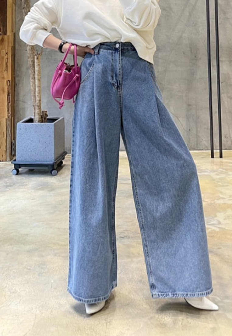 Korean style versatile denim pants CA241128147BL