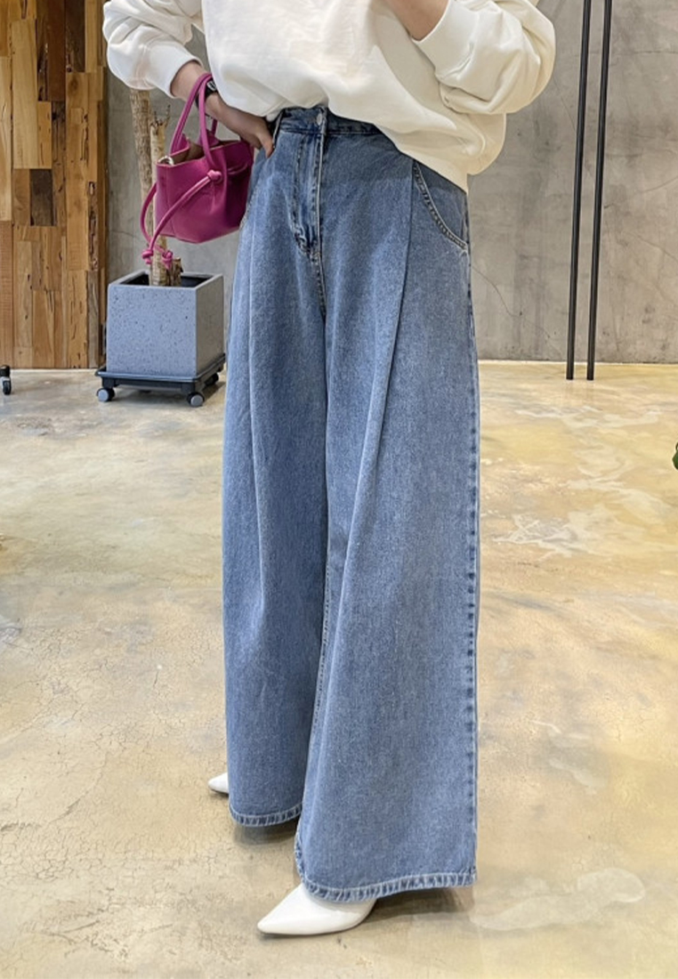 Korean style versatile denim pants CA241128147BL