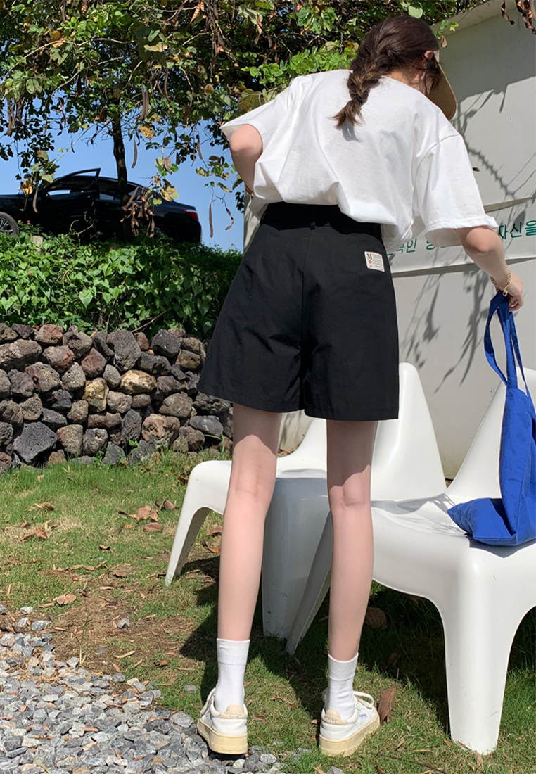 Minimalist casual solid color shorts CA24041048YE-sunnydaysweety