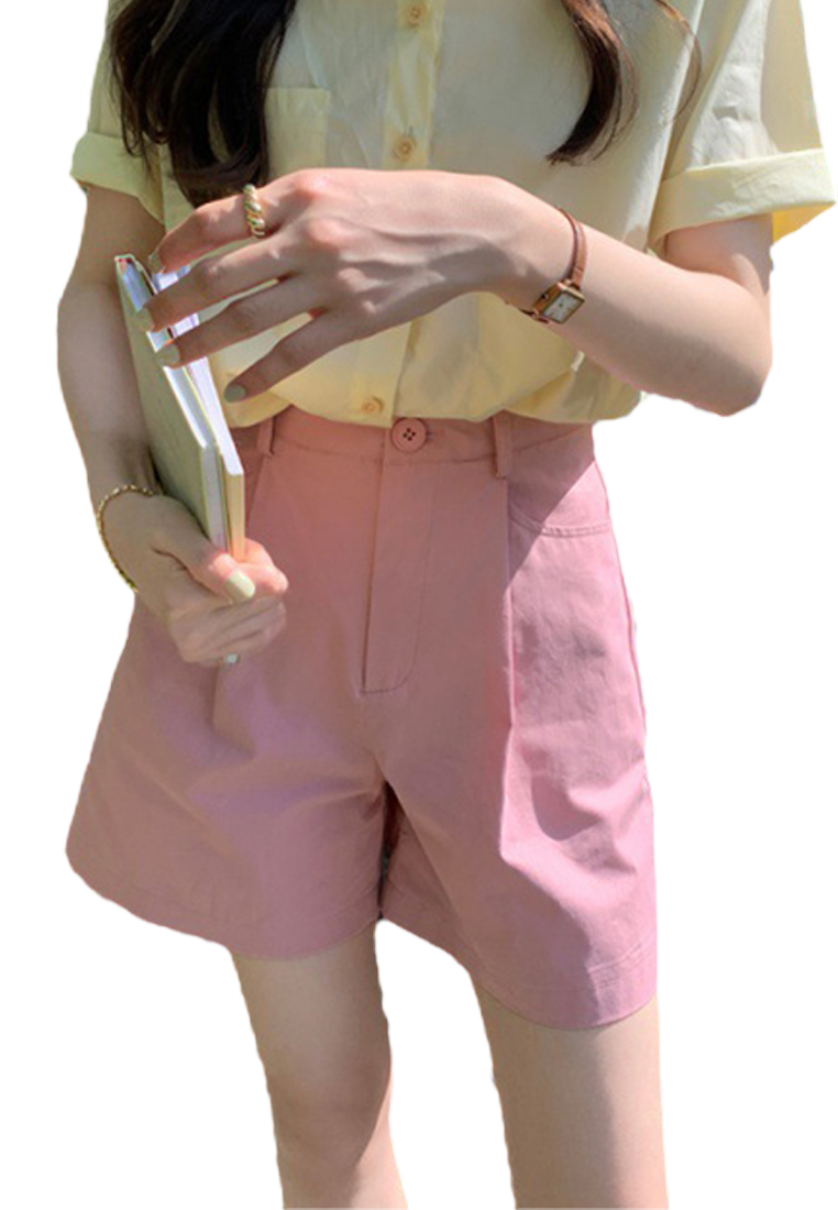 Minimalist casual solid color shorts CA24041048YE-sunnydaysweety