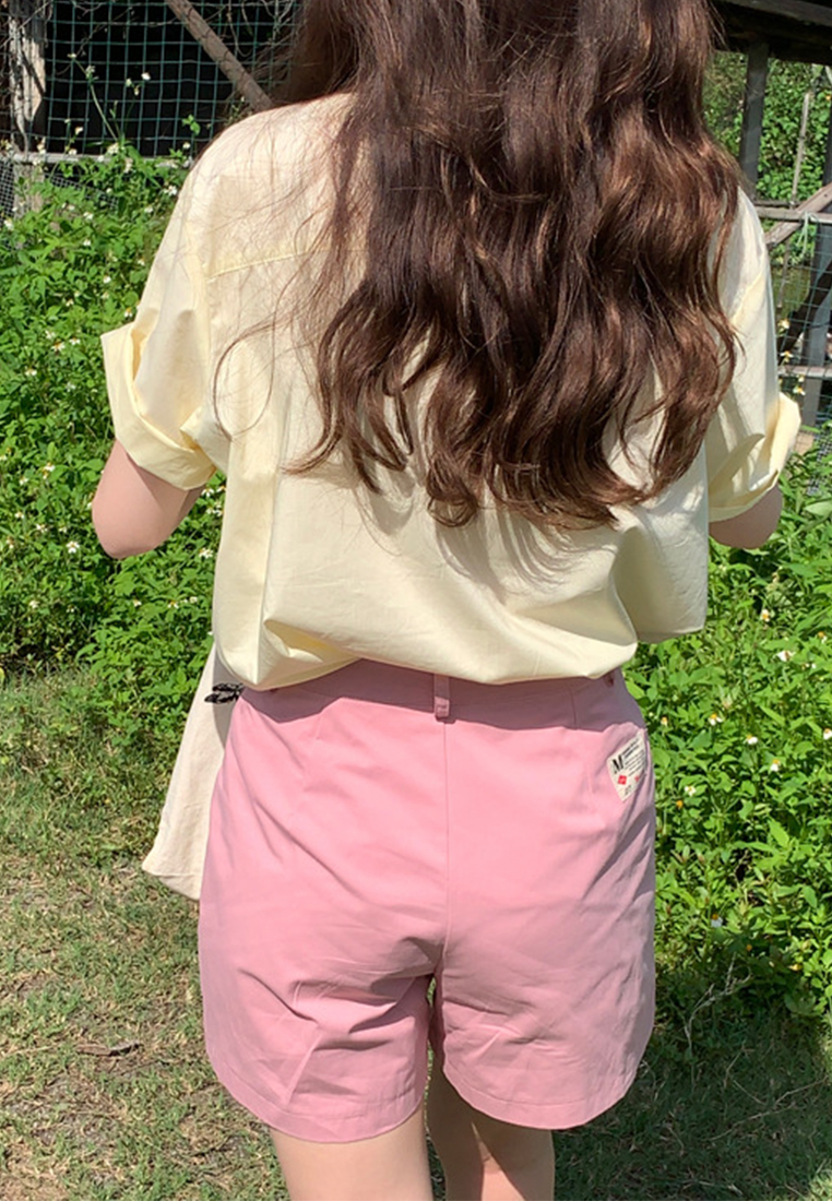 Minimalist casual solid color shorts CA24041048YE-sunnydaysweety