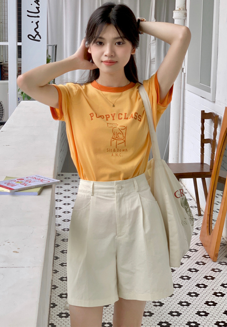 Minimalist casual solid color shorts CA24041048YE-sunnydaysweety
