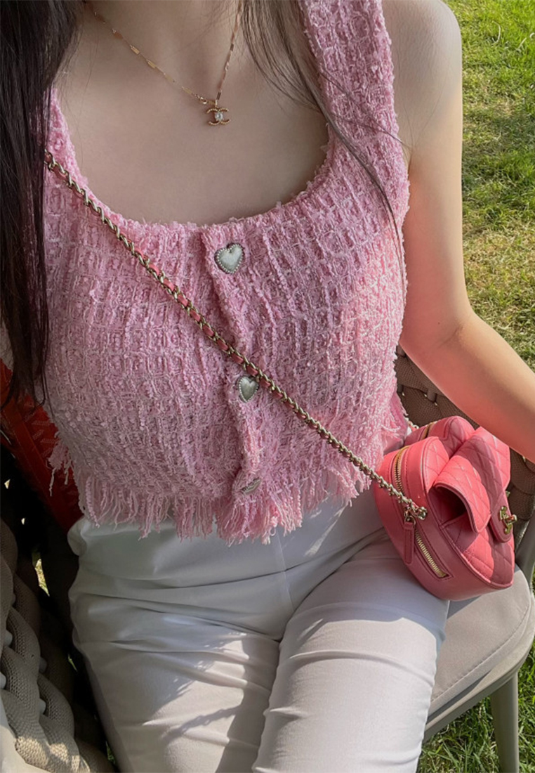 Korean chic summer new Chanel style tassel vest top CA25060348PI