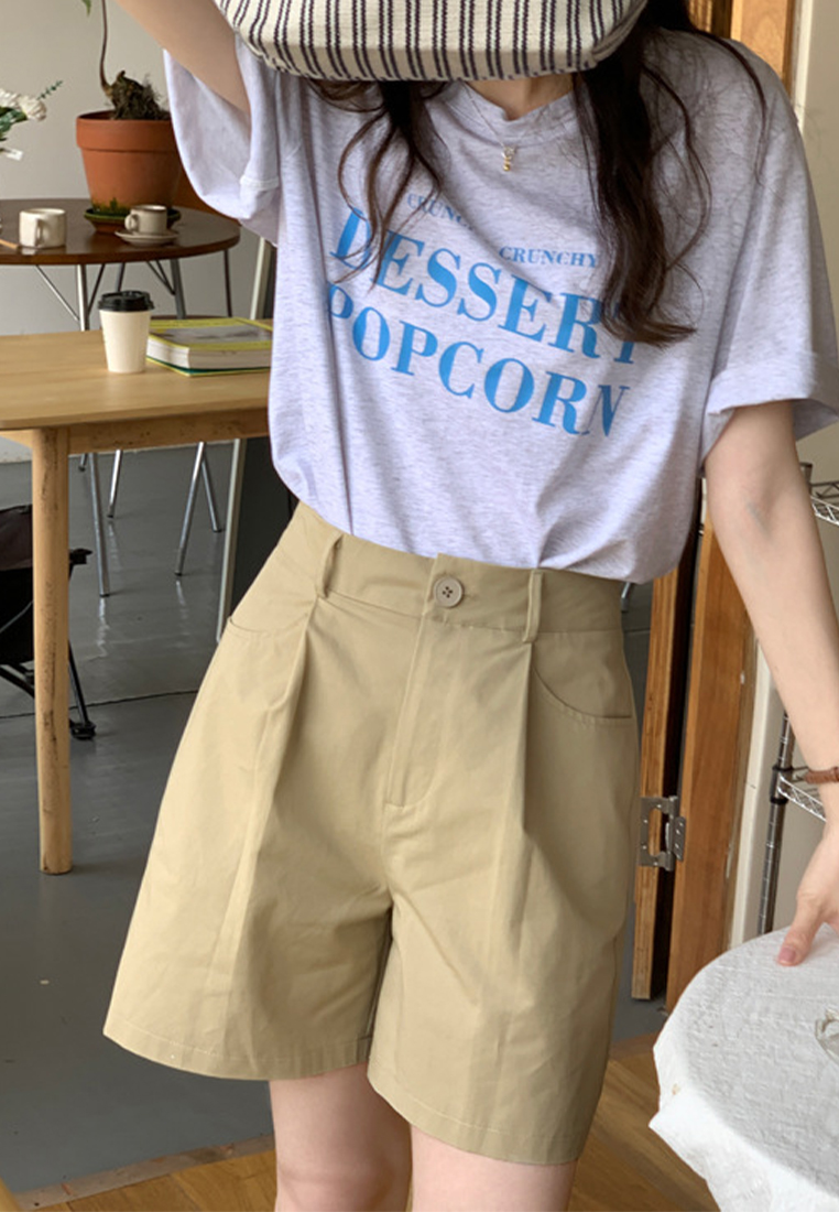 Minimalist casual solid color shorts CA24041048YE-sunnydaysweety