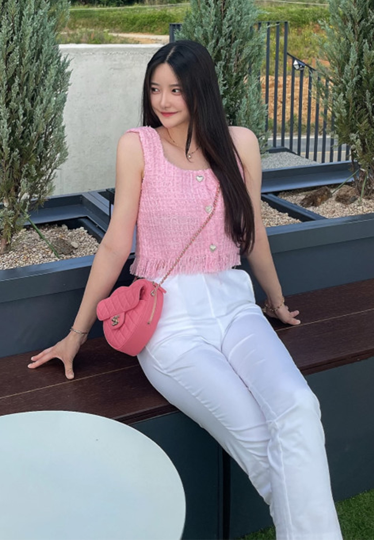 Korean chic summer new Chanel style tassel vest top CA25060348PI