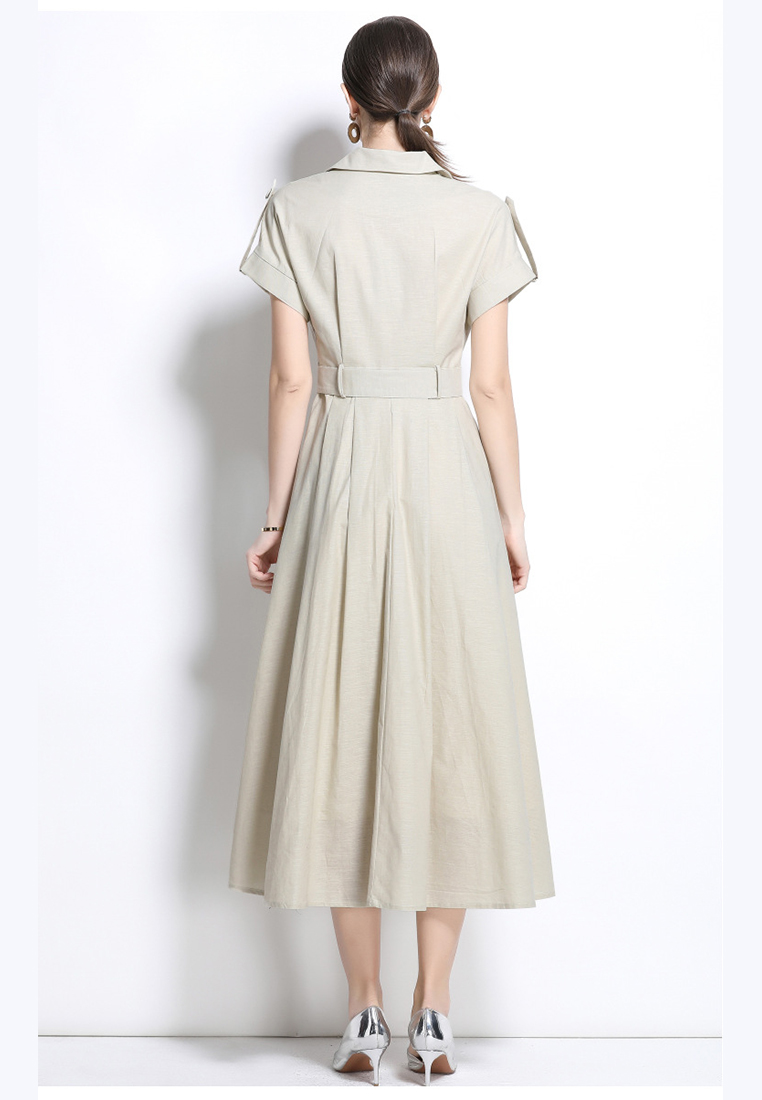 British style slim-fit suit collar dress CA25070948BE