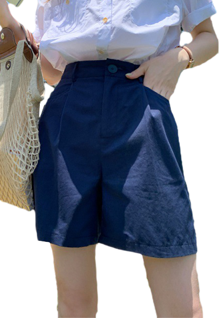 Minimalist casual solid color shorts CA24041048YE-sunnydaysweety