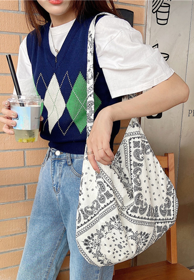 Retro Casual Shopping Fashion Canvas Bag CA25061748BK