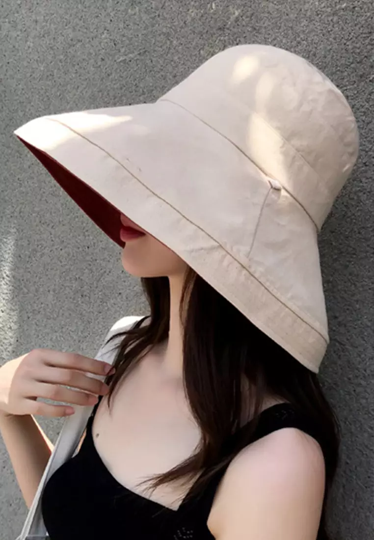 Foldable Large Brim Double-Sided Fisherman Caps A22062402RD