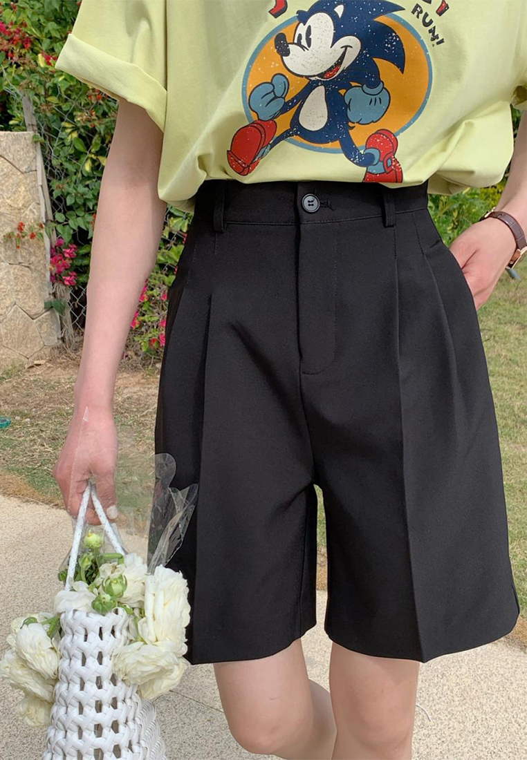 Summer New Solid Color Shorts CA25042950GR-sunnydaysweety