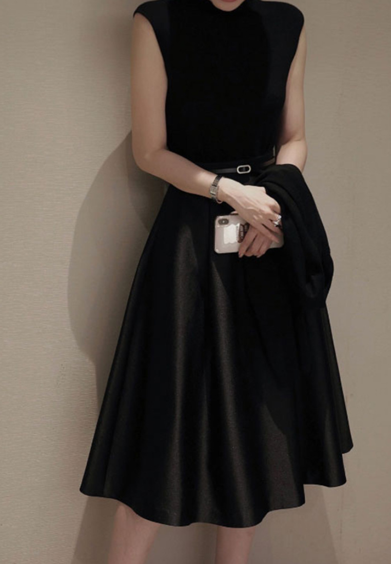 New autumn style solid color loose-fitting maxi skirt CA25110349BK