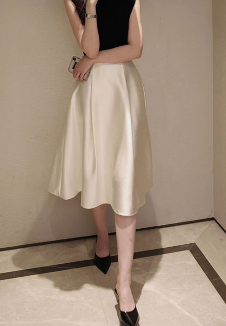 New autumn style solid color loose-fitting maxi skirt CA25110349BK